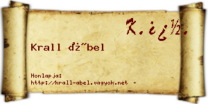 Krall Ábel névjegykártya