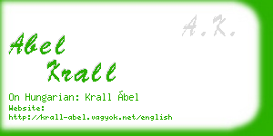 abel krall business card